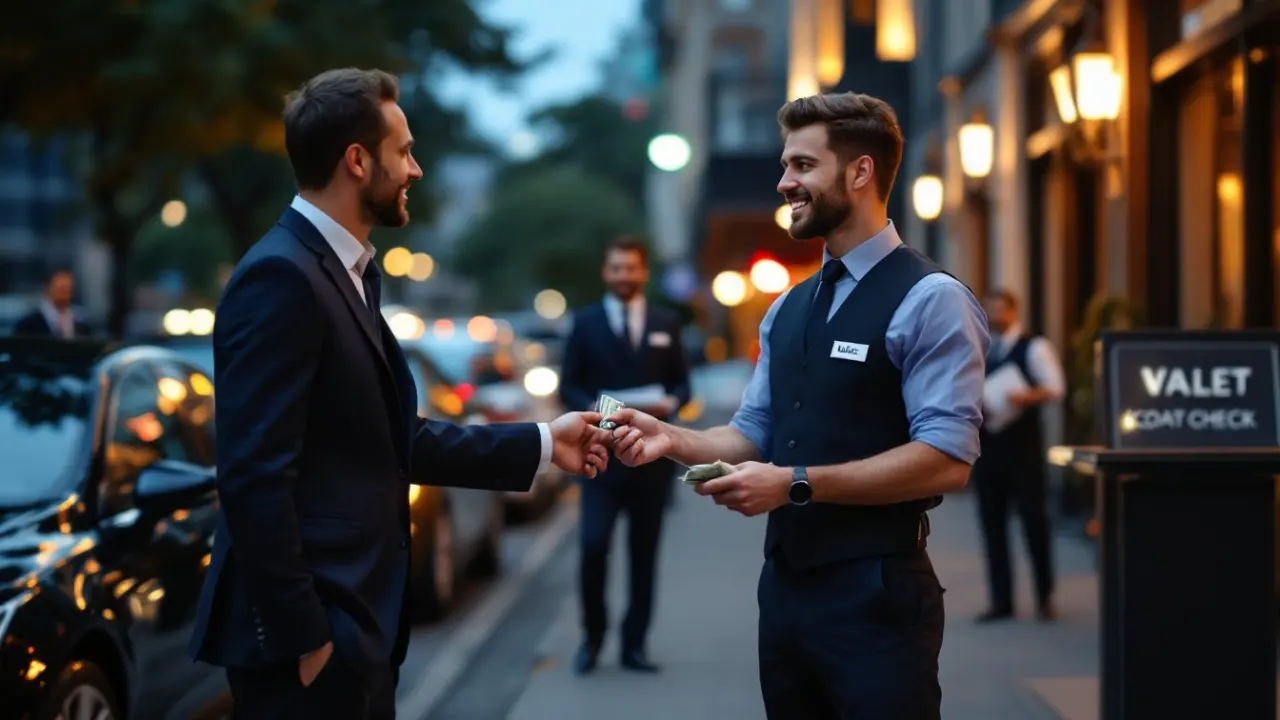 how much to tip valet at restaurant